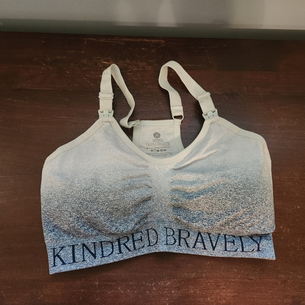Kindred Bravely Blue and White Nursing Bra